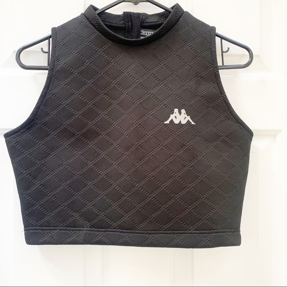 Kappa Tops - All Black Kappa Crop Top (L)